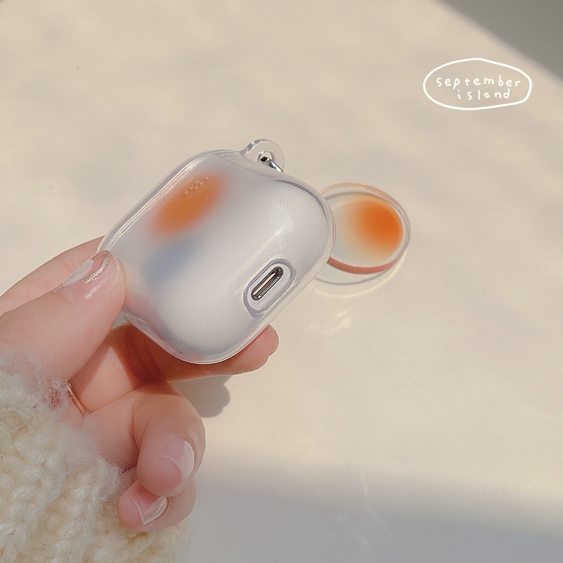 AirPods 1/2 Pro Silicone Dustproof Case Earphone Non-Slip Anti-Dirt Sunset Gradient Pendant Earphone Case