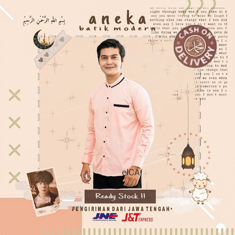 ATASAN BAJU MUSLIM PRIA KEMEJA KOKO KEMKO PREMIUM M L XL XXL SAKU PASPOL LIST KRAH LIST SAKU WARNA O