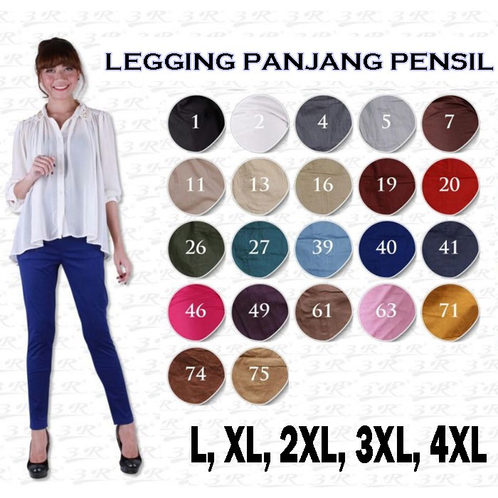 BIGCLO - (COD) Celana Katun Original 3R Legging Panjang Wanita Big Size Jumbo Stretch