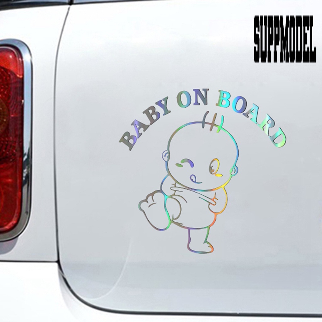Stiker Reflektif Motif Baby On Board 3D Untuk Body Mobil