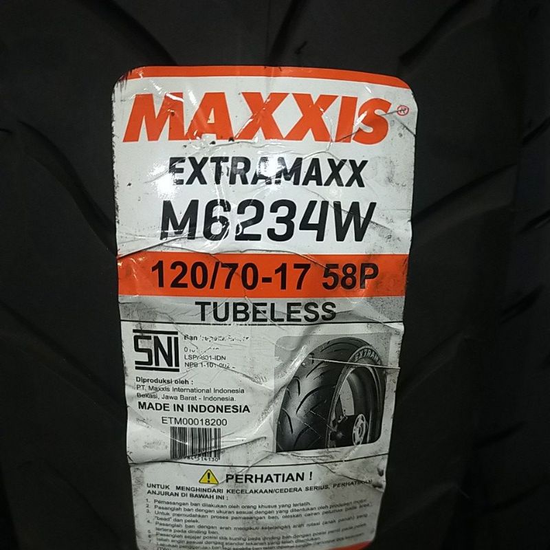 MAXXIS BAN LUAR TYPE EXTRAMAXX M6234W 120/70-17 TUBELESS