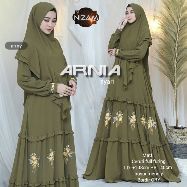 ARNIA GAMIS SYARI MAXI DRESS ORIGINAL NIZAM