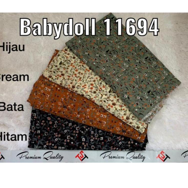 (LANGSUNG KIRIM) gamis terbaru bahan seruty babydoll motif printing bunga kecil serian 4A