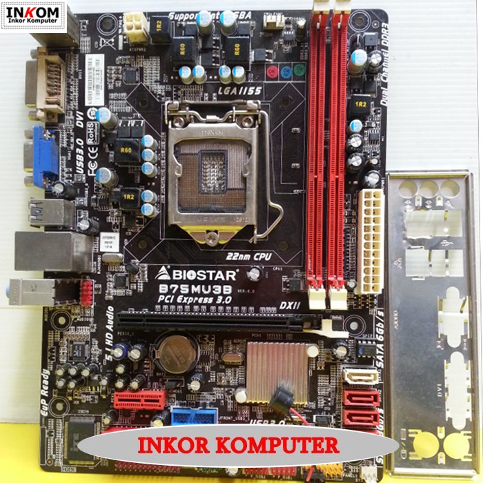 Motherboard Mainboard Mobo B75 LGA1155 DDR3 + Processor core i3