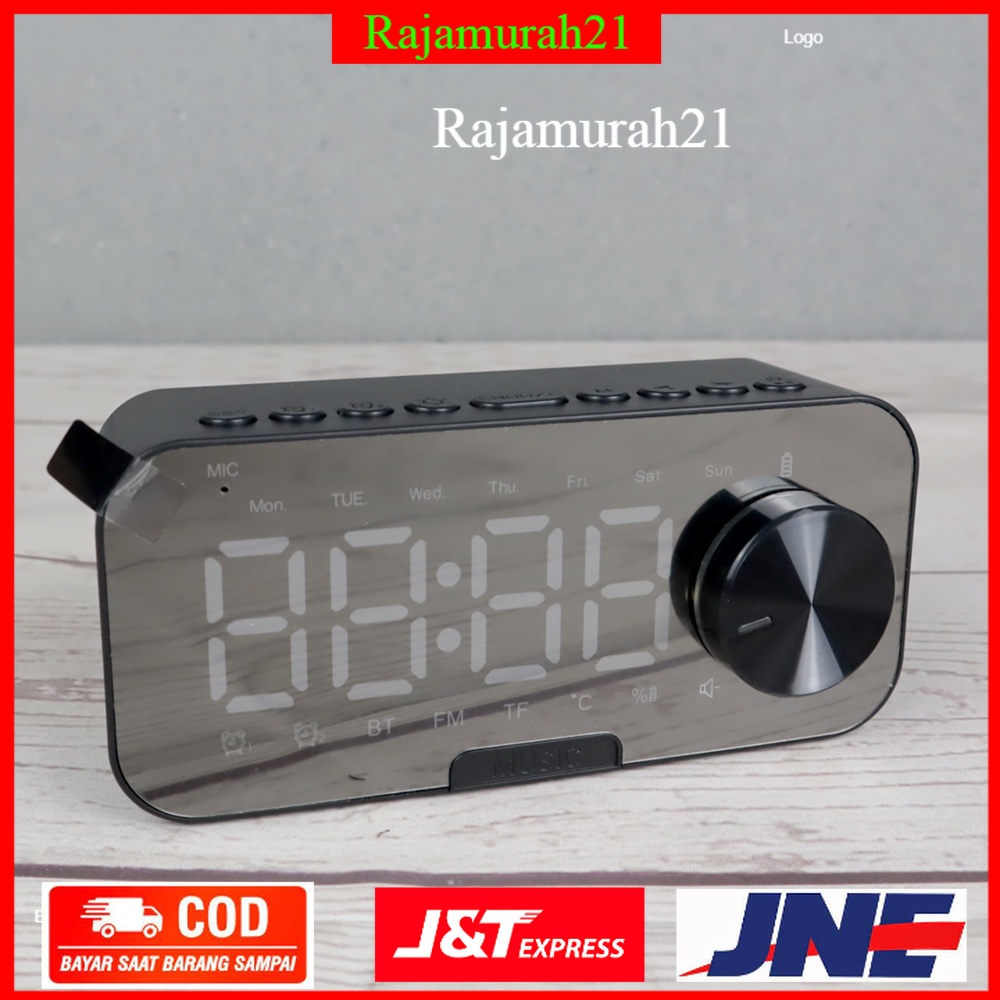 CENTECHIA Jam Alarm Clock with Bluetooth Speaker - 7RSK95BK - Black