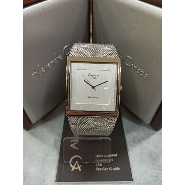 Jam Alexandre Christie AC 8333 MD BSS. Pria Rantai Pasir Silver Segi