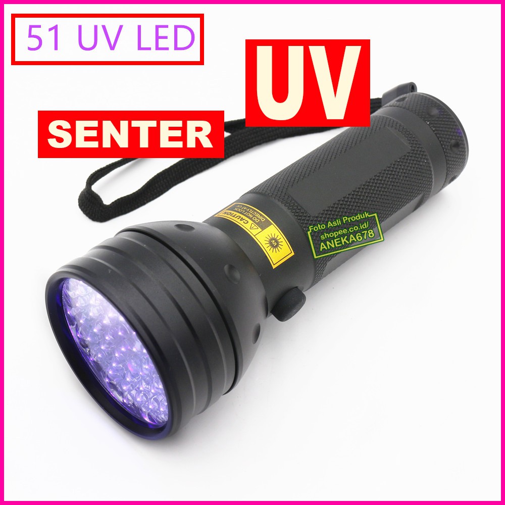 SENTER ULTRAVIOLET UV 400nm 51 LED UV-51 MONEY DETECTOR AA BATERE UV