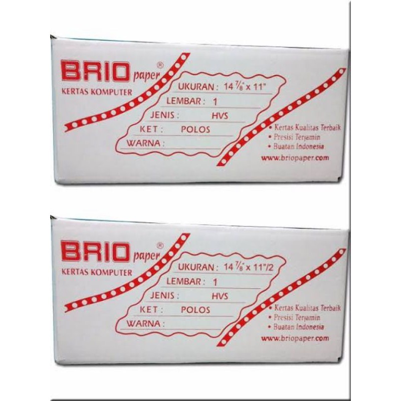 

Kertas Continuous Form Ukuran 9.5x11 1 ply HVS K1-K1/2 Brio