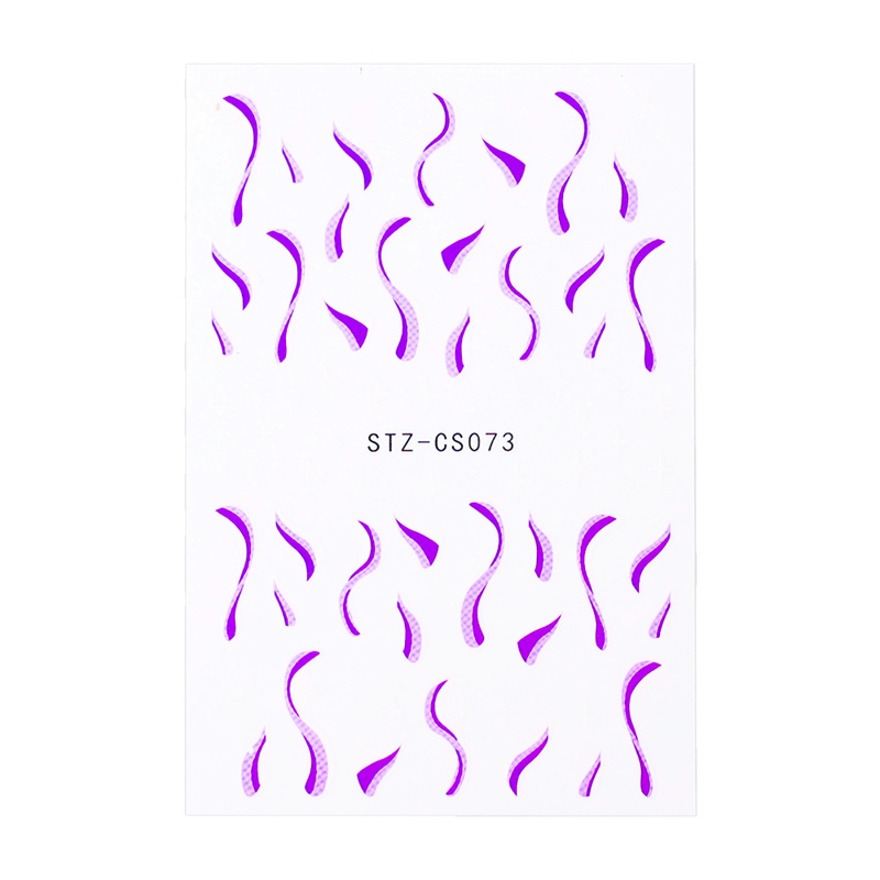 1 Lembar / Pak Stiker Kuku Foil Transfer Air Motif Geometri / Api / Bintang Untuk Nail Art / Manicure Diy