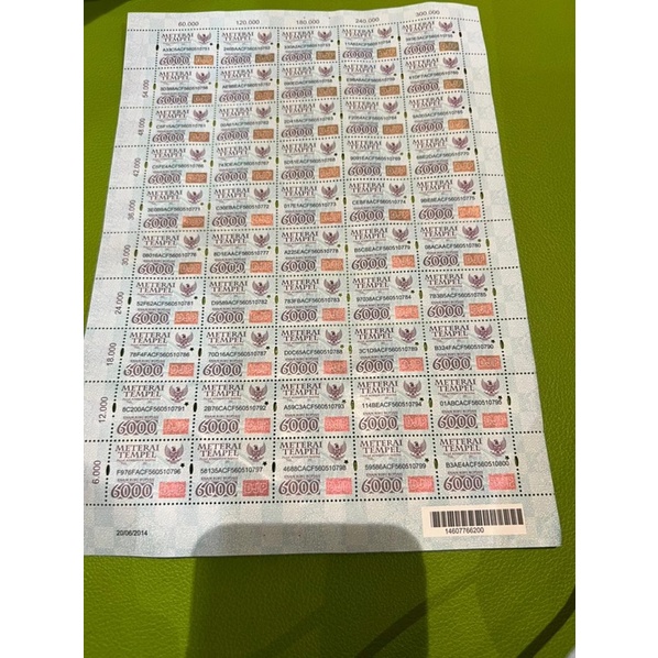 

materai lama 6000 warna hijau original