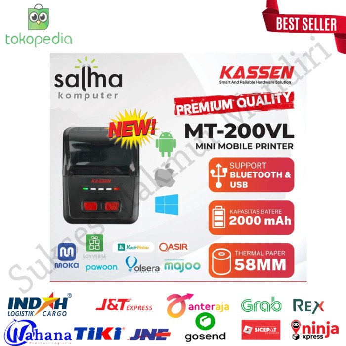 KASSEN MT200VL- BLUETOOTH PRINTER THERMAL 58MM KASSEN MT-200VL