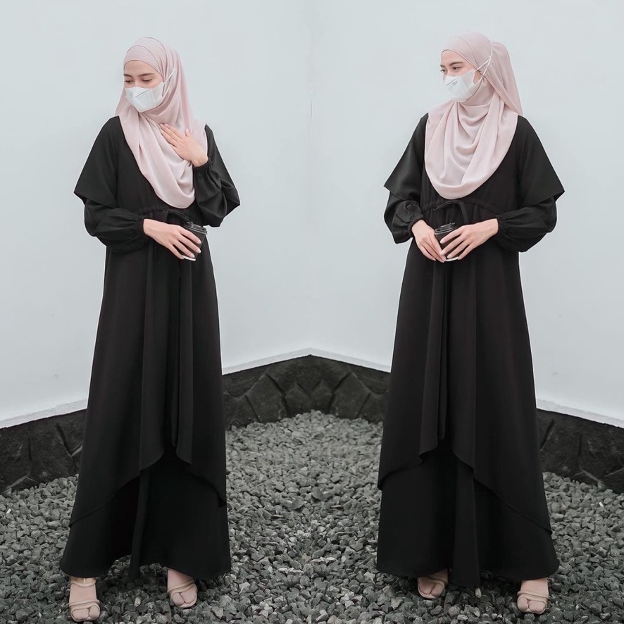 DAVINA DRESS SIZE S-M,L-XL TERBARU BAHAN SHAKILA WOOLPEACH PAKAIAN GAMIS TERLARIS MUSLIM WANITA BY ZENIC ID BISA COD ka