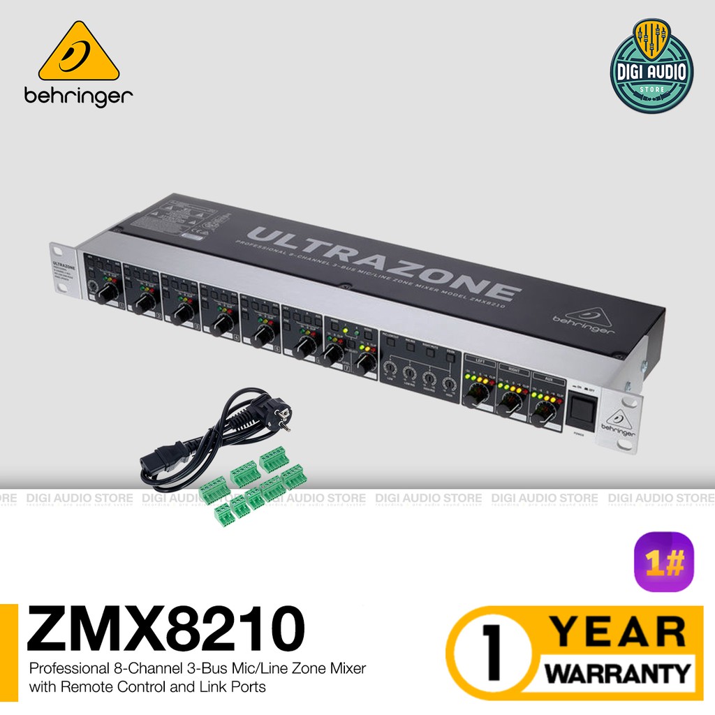 Audio Mixer Instalasi Sound System Behringer UIltrazone ZMX8210 V2 - 8 Channel - 6 Mono - 1 Stereo