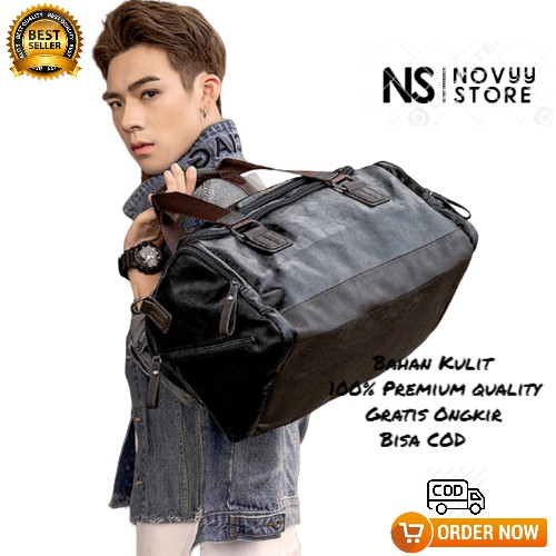 TAS KULIT PRIA TAS TRAVEL KULIT PRIA TAS SELEMPANG PRIA KULIT TRAVEL BAG KULIT IMPORT TAS GYM NS 38