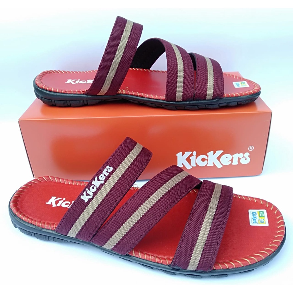 Sandal pria kickers sendal slide original selop casual dewasa slop distro terbaru murah kekinian COD