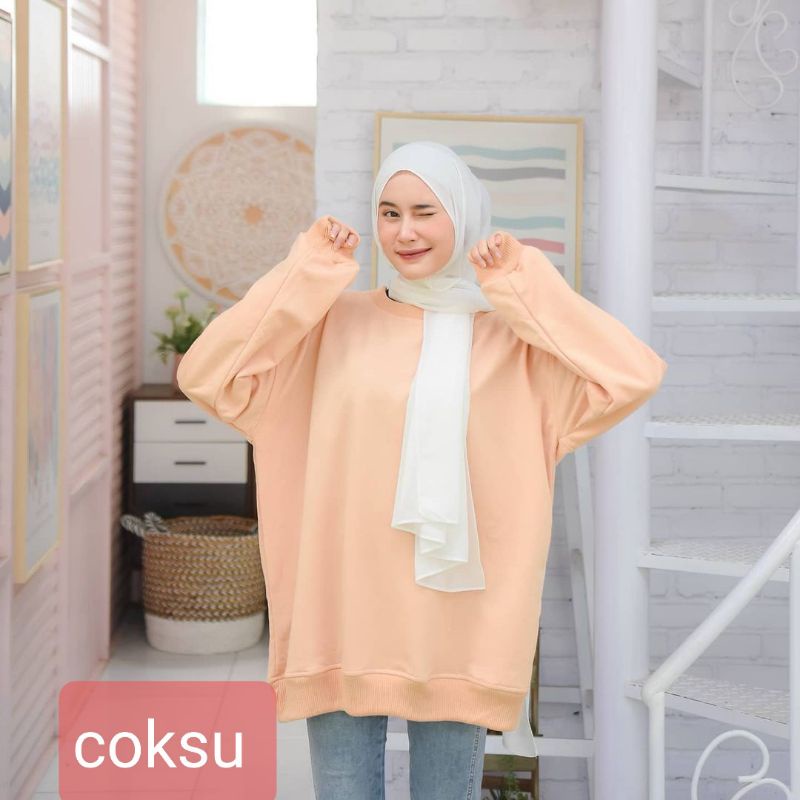 sweatshirt OVERSIZE TEBAL/FASHION WANITA KEKINIAN/TRENDY
