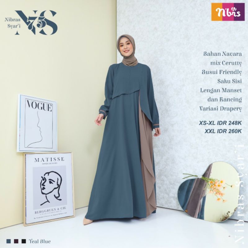 NS 075 Gamis Dress Kerja Wanita Busui NIBRAS