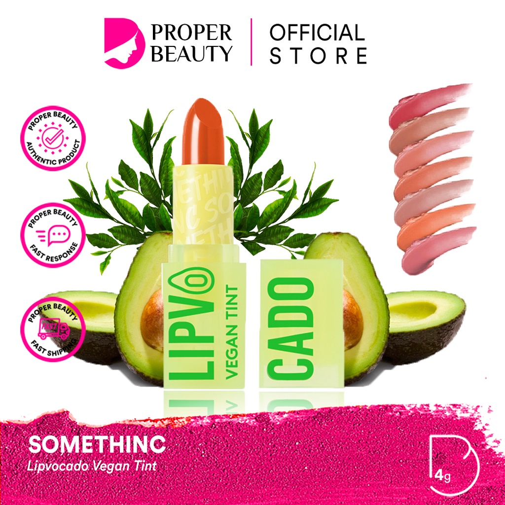 SOMETHINC Lipvocado Vegan Tint Indonesia / Lipstick Make Up Skincare Cleanser Essence Toner Serum Eye Cream Gel Mask / Foundation Cushion Loose Powder Blush On Concealer Highlighter Eyebrow Eyeliner Eyelash Mascara Lip Gloss Sponge Palette Wax Paket Set