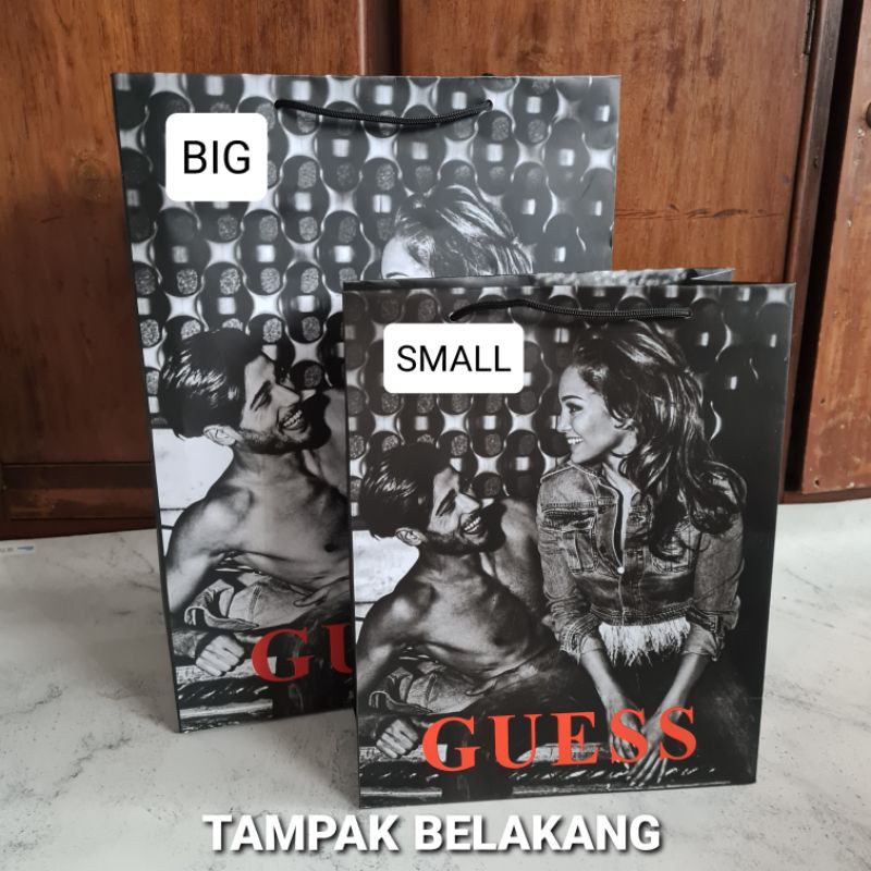 READY STOCK Paper bag BISA BELI TANPA TAS guess kecil dan besar (pilih salah 1) edisi model JLO