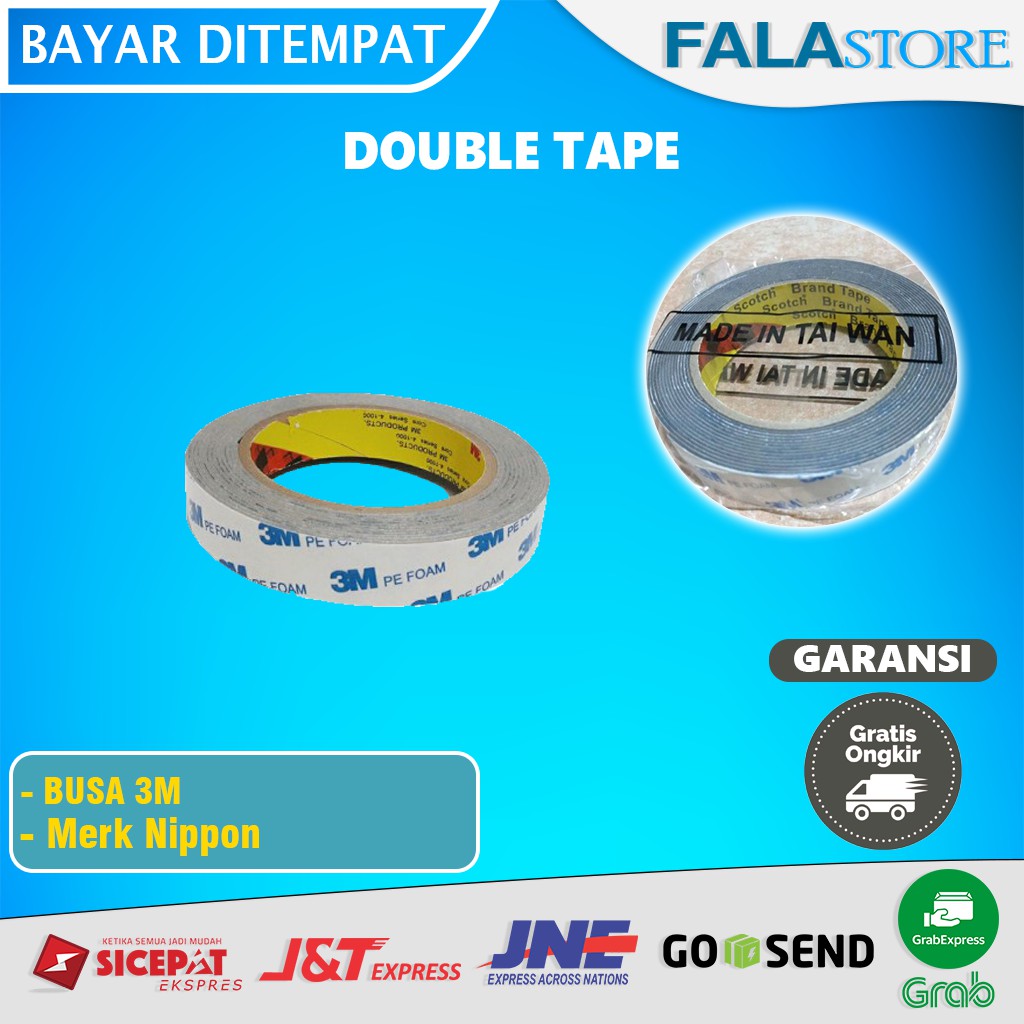 

Dobel Double Tip Tape Solasi Isolasi Solatif Solatip Foam PE 3m Murah Berkualitas