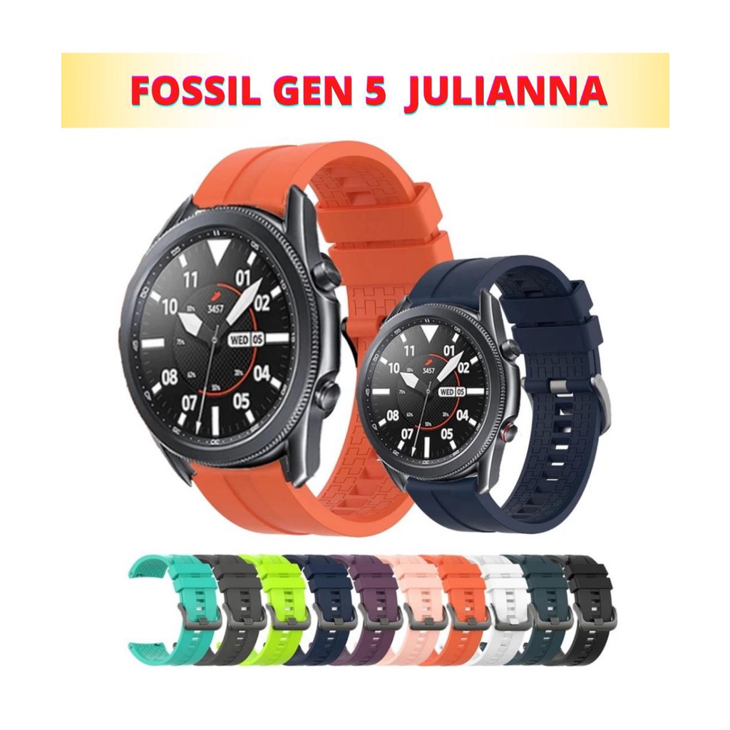 TALI JAM TANGAN STRAP FOSSIL GEN 5 CARLYLE GARRETT JULIANNA - STYLIS LURUS RUBBER 22MM SMARTWATCH WA