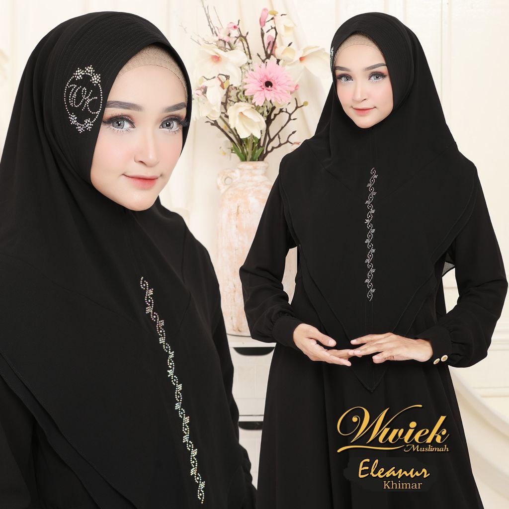 Hijab - Aleanur Khimar Aplikasi Swarovski By Wwiek