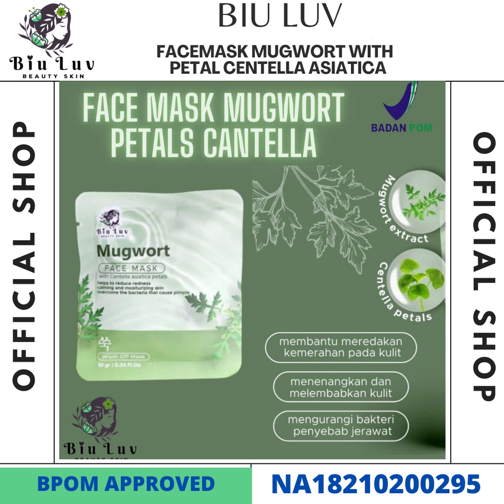 Biu Luv - FREE SPATULA Masker Mugwort Petals Biu Luv 10 Gr BPOM APPROVED - Termurahh  Organic Mask P