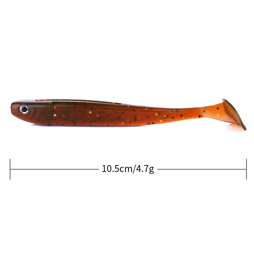 HENGJIA 6pcs/bag Worm Bait 10.5cm/4.7g Big Soft Fishing Lure Silicone Bait With T Tail Fake fish