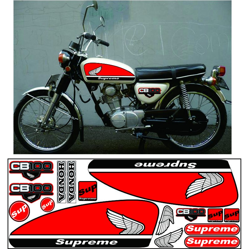 STICKER HONDA CB-100 MOTIF SUPREME STIKER STRIPING