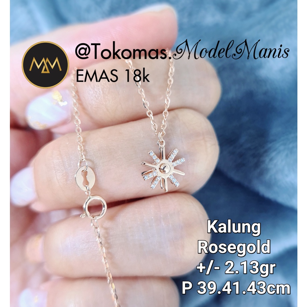 Kalung Korea Descendants Of The Sun emas rosegold italy 750 kadar 18k