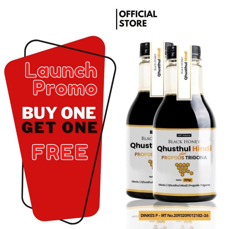 Paket Reseller Black Honey Qusthul Hindi plus Propolis Trigona Obat Radang Paru Asma Batuk Madu Hita
