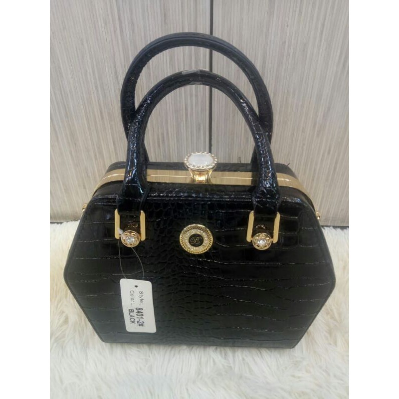 Tas fashion glossy croco import