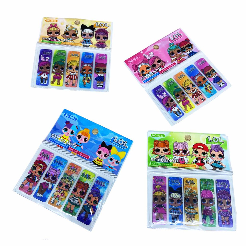 ISI 100LEMBAR | PEMBATAS BUKU BT21 BTS PLASTIK / PEMBATAS BUKU BTS / BOOKMARK BT21 / STIKY NOTE BT21-STC- L.O.L