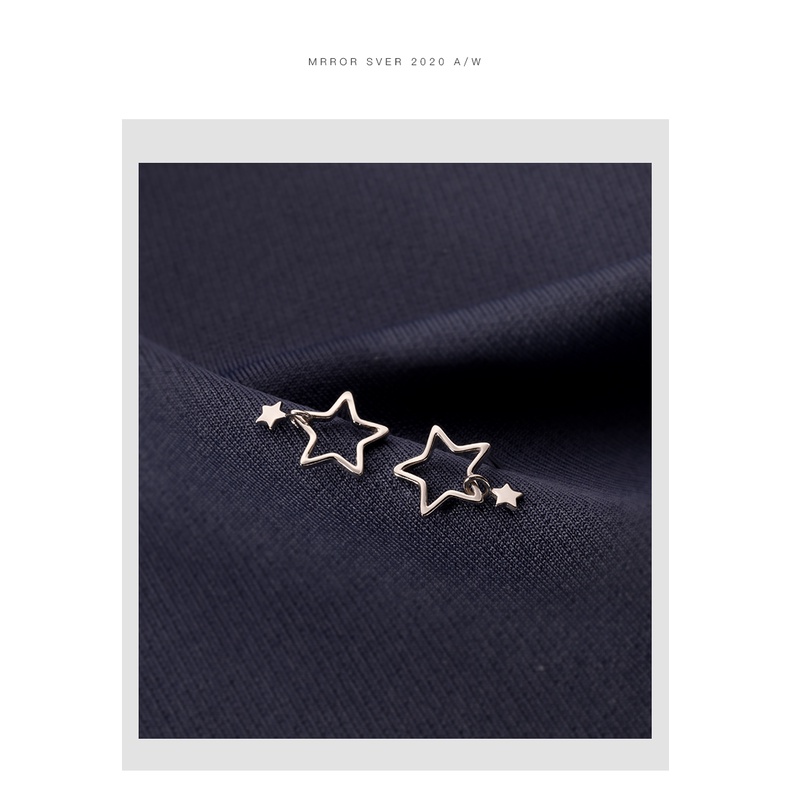 Gaya Korea Hollow Star Stud Earrings untuk Wanita Pola Geometri Bintang Anting Pendek Anting Telinga