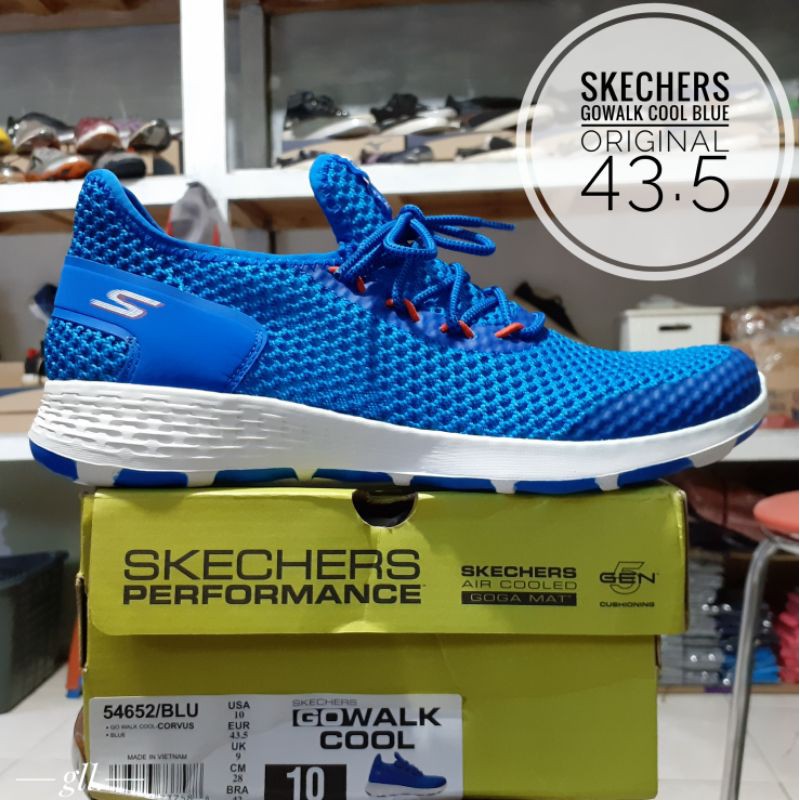 SEPATU SKECHERS GOWALK COOL BLUE ORIGINAL BNIB