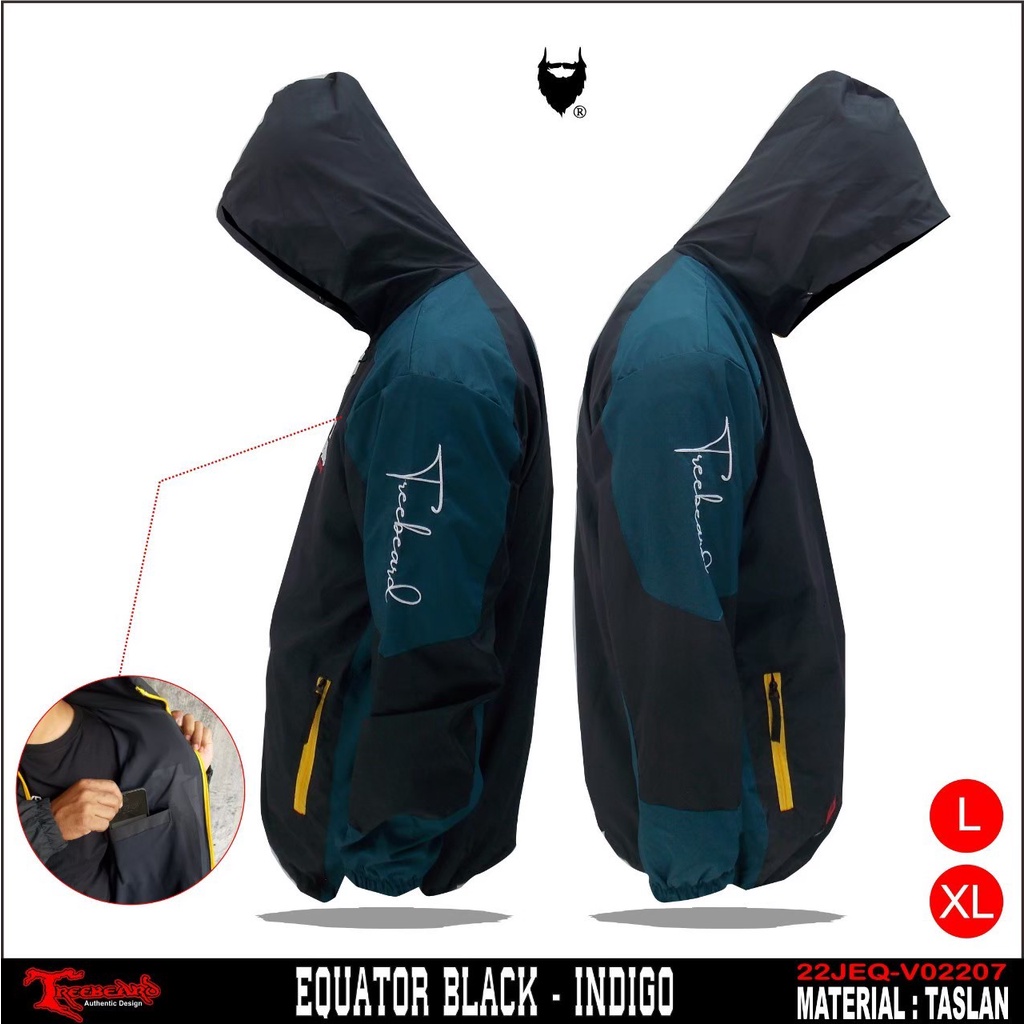 TURUN HARGA ! Equator Jaket Gunung Pria Waterproof Anti Air Taslan Jaket Outdoor Hiking Windproof Original Treebeard