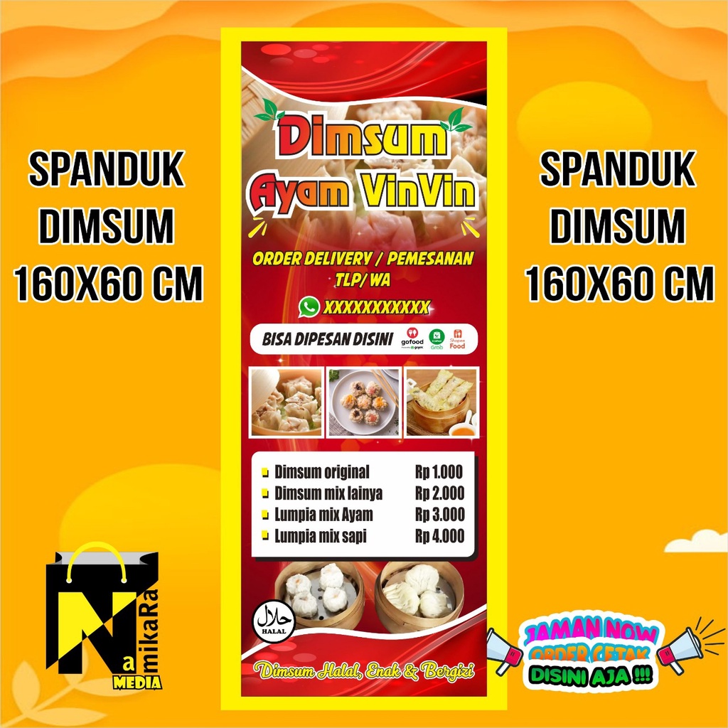 Jual Banner Spanduk Backdrop Dimsum / banner Dim Sum / spanduk DIMSUM