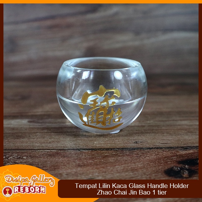 Tempat Lilin Candle Holder Glass Kaca Zhao Chai Jin Bao 1 tier