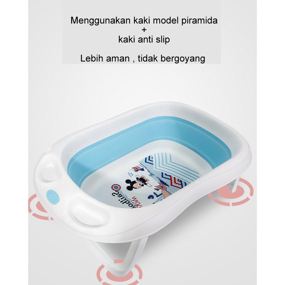 Bak Mandi Bayi Lipat Foldable Silicone Infant Folding Bath Tub