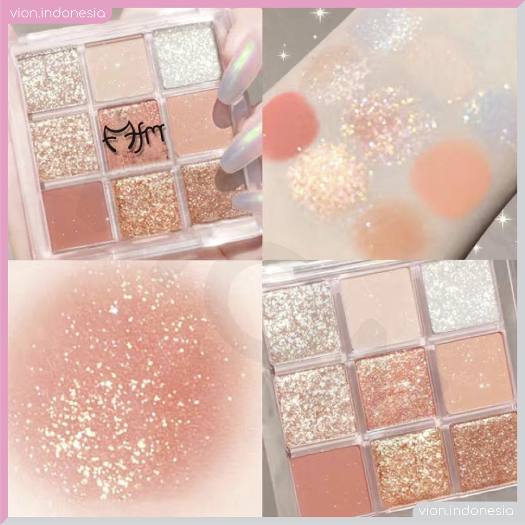 DIKALU / MINIPINK Coco Venus Korean Eyeshadow Palette 9 Colors Warna Pigmented Eyeshadow Glitter LAMEILA Original DI001