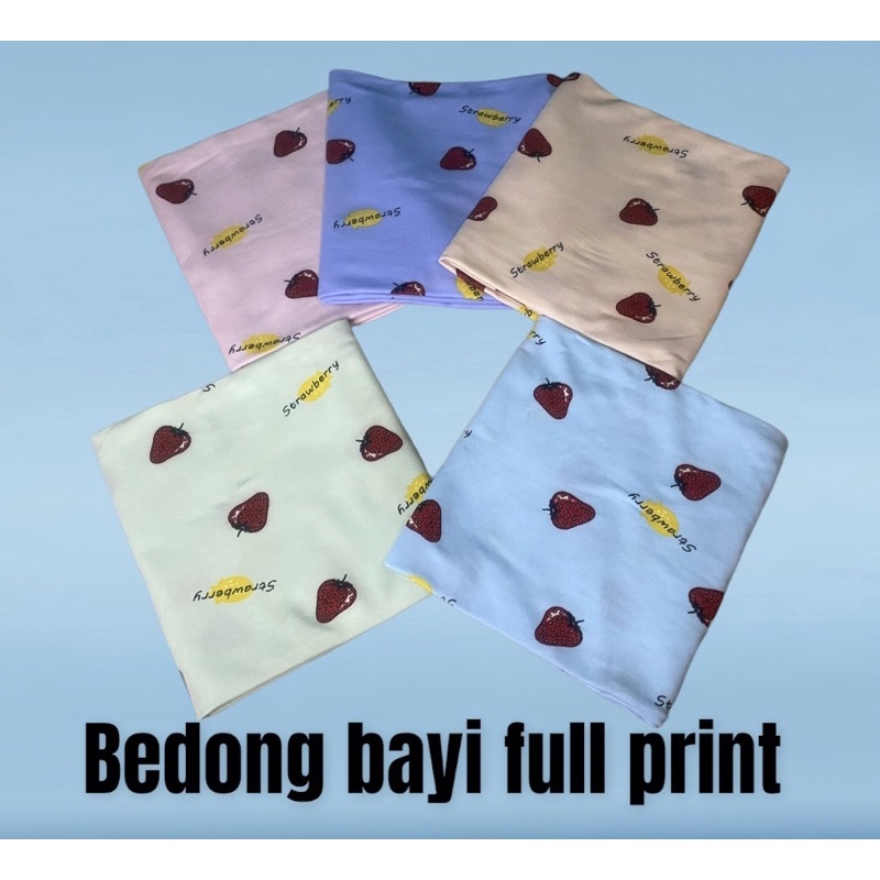 bedong bayi full print lembut  &amp; halus