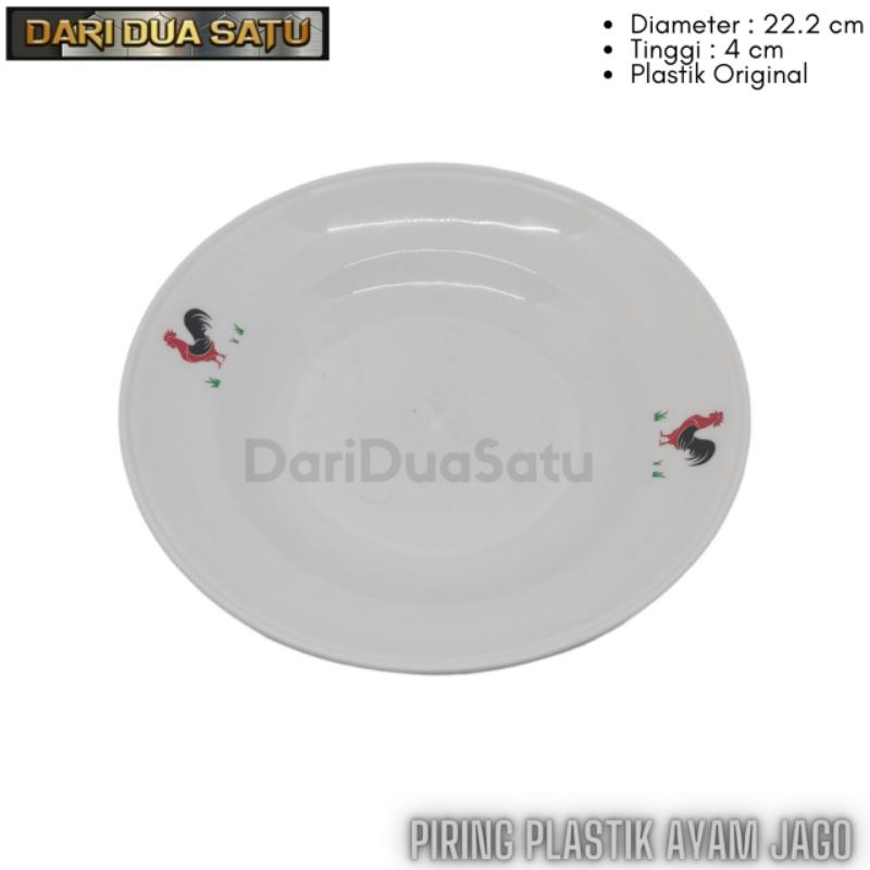 12pcs Piring Makan Plastik Ayam Jago Plastik Original Lentur Golden Ring