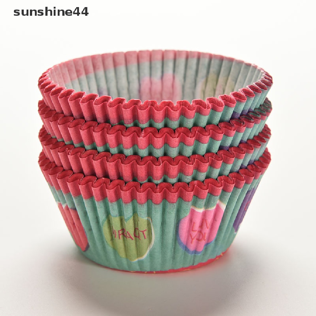 Sunshine 100Pcs Kertas Cupcake / Muffin Untuk Pesta Pernikahan / Natal