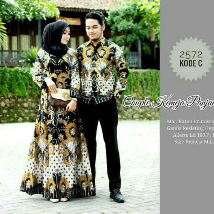 Terpopuler Gamis Batik Pria Wanita Muslim Couple Kemeja Panjang Juba Muslimah