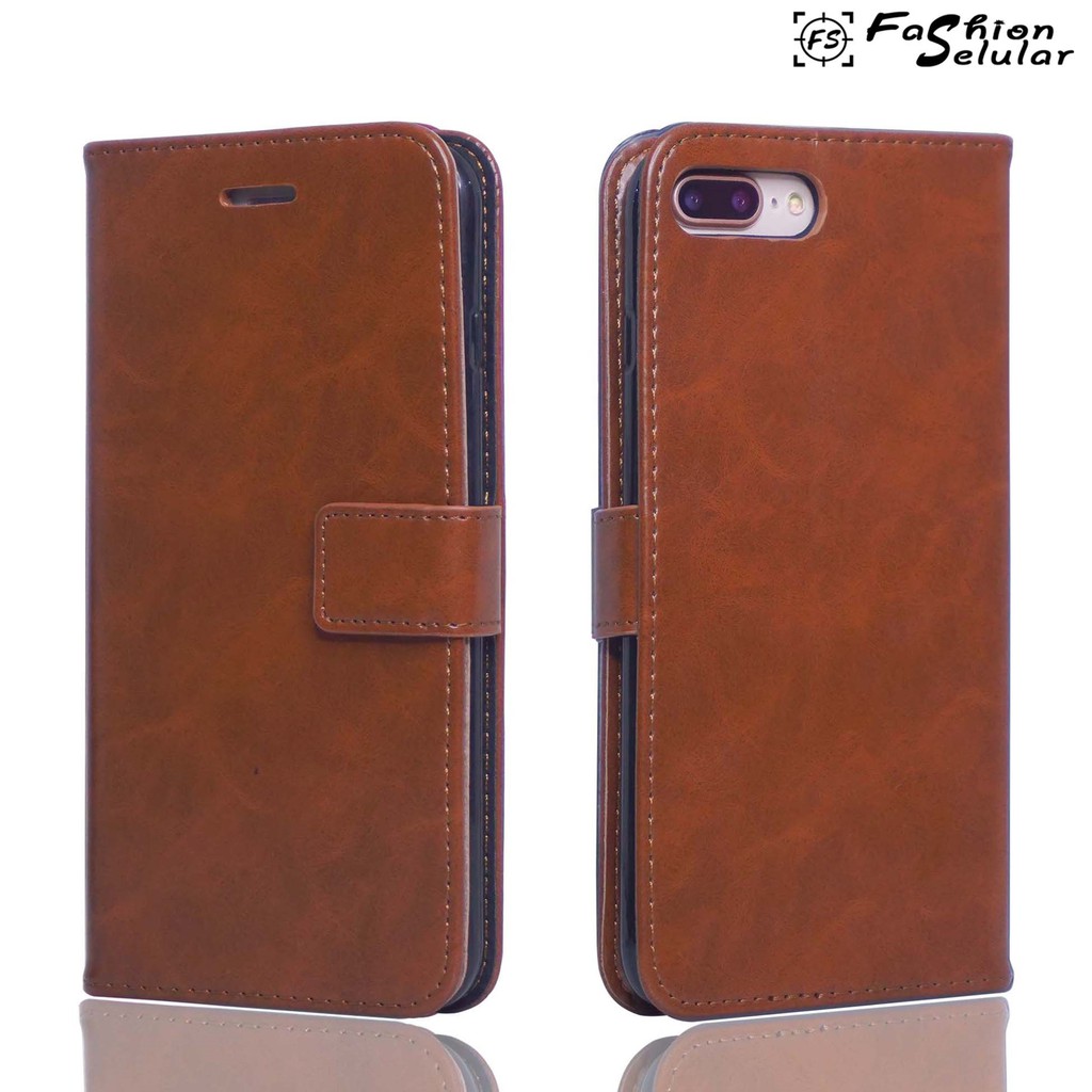 Casing Samsung A8+ | C9 | A9 2018 | Note 3 Flip Case/ Flip Cover Sarung Kulit Leather FS Bluemoon