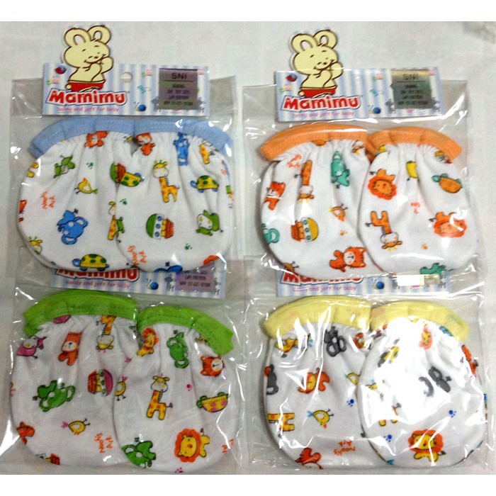 Mamimu set Sarung Tangan &amp; Kaos Kaki Karet Bayi/Baby Motif (0-3M)| Perlengkapan Bayi Baru Lahir