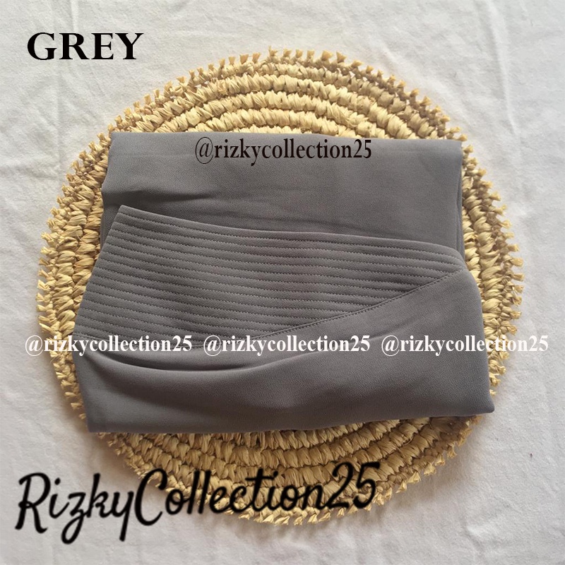 TERMURAH!! KHIMAR AWLIYA COLLECTION / SABRINA LASER ORI AWLIYA/ KHIMAR JILBAB ORI AWLIYA 2LAYER OVAL-Grey