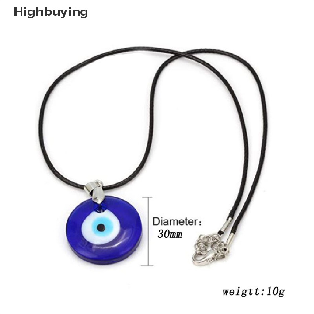 1pc Kalung Liontin Evil Eye Bahan Kaca Warna Biru Ukuran 30mm Untuk Wanita Glory