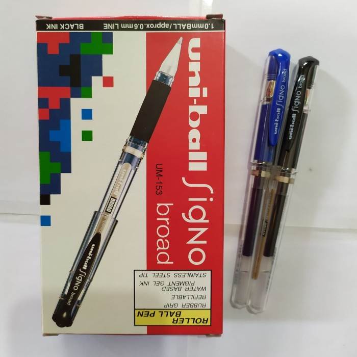 TERBARU Bolpen Uniball Signo UM-153. Hitam - Biru - Hitam