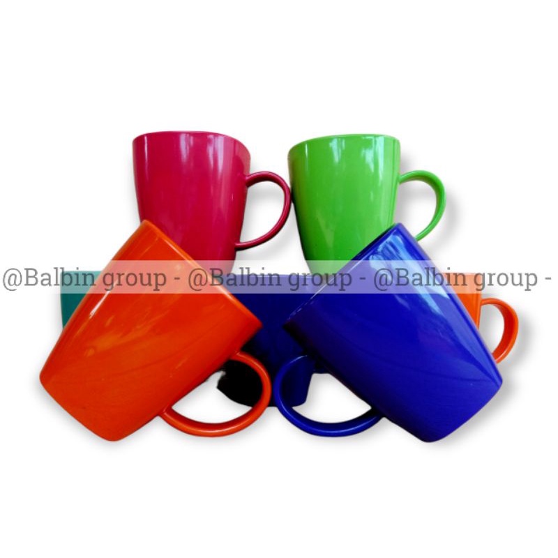 cangkir dinner-ware NO.133 / gelas mika semi melamin / cangkir warna  / mug gelas cangkir 240.ml / cangkir kopi / cangkir teh / cangkir &amp; gelas kuliner / gelas cangkir warna random